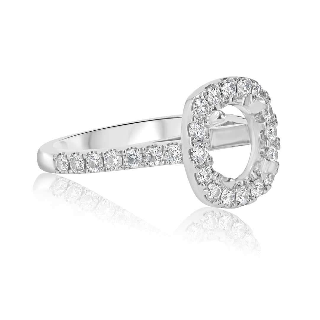 0.50ct Diamond Halo Platinum  Engagement Ring Setting