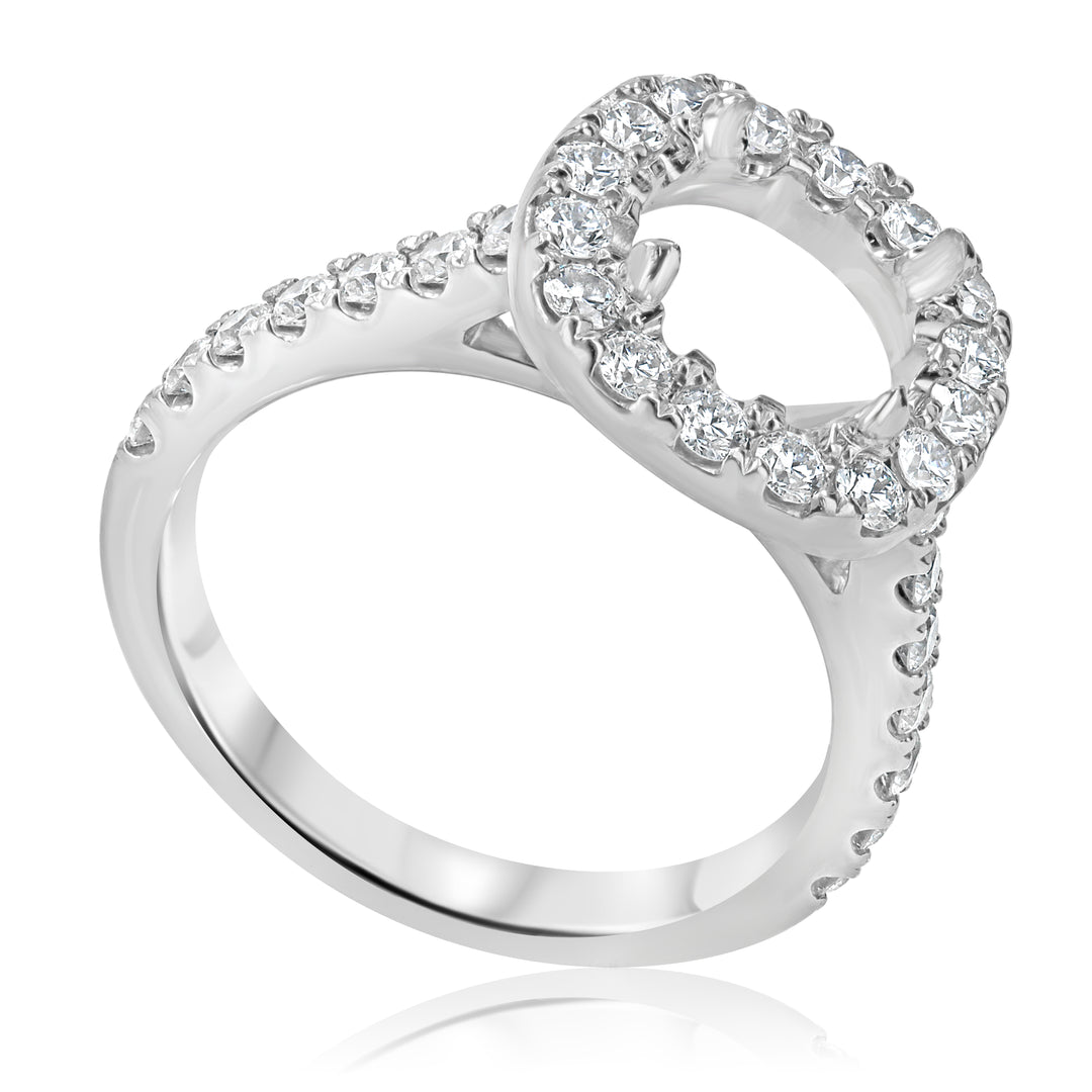 0.50ct Diamond Halo Platinum  Engagement Ring Setting