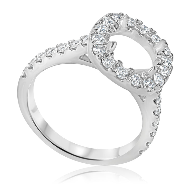 0.50ct Diamond Halo Platinum  Engagement Ring Setting