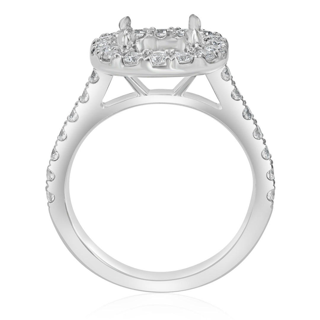 0.50ct Diamond Halo Platinum  Engagement Ring Setting
