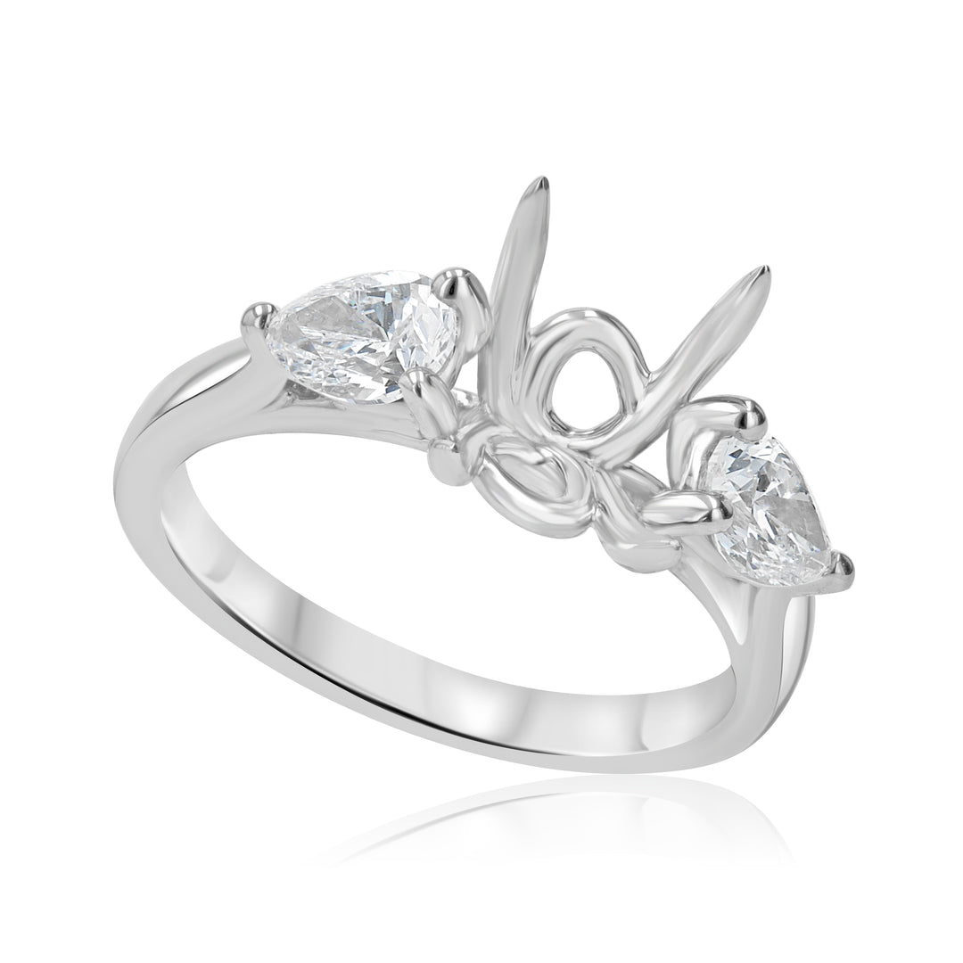 0.60ct Pear-Shaped Diamond Platinum Engagement Ring Mounting