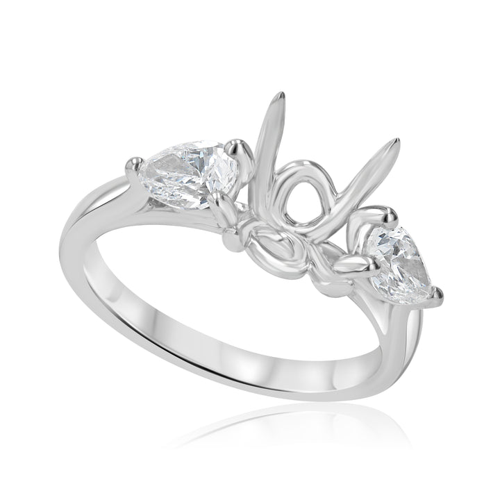 0.60ct Pear-Shaped Diamond Platinum Engagement Ring Mounting