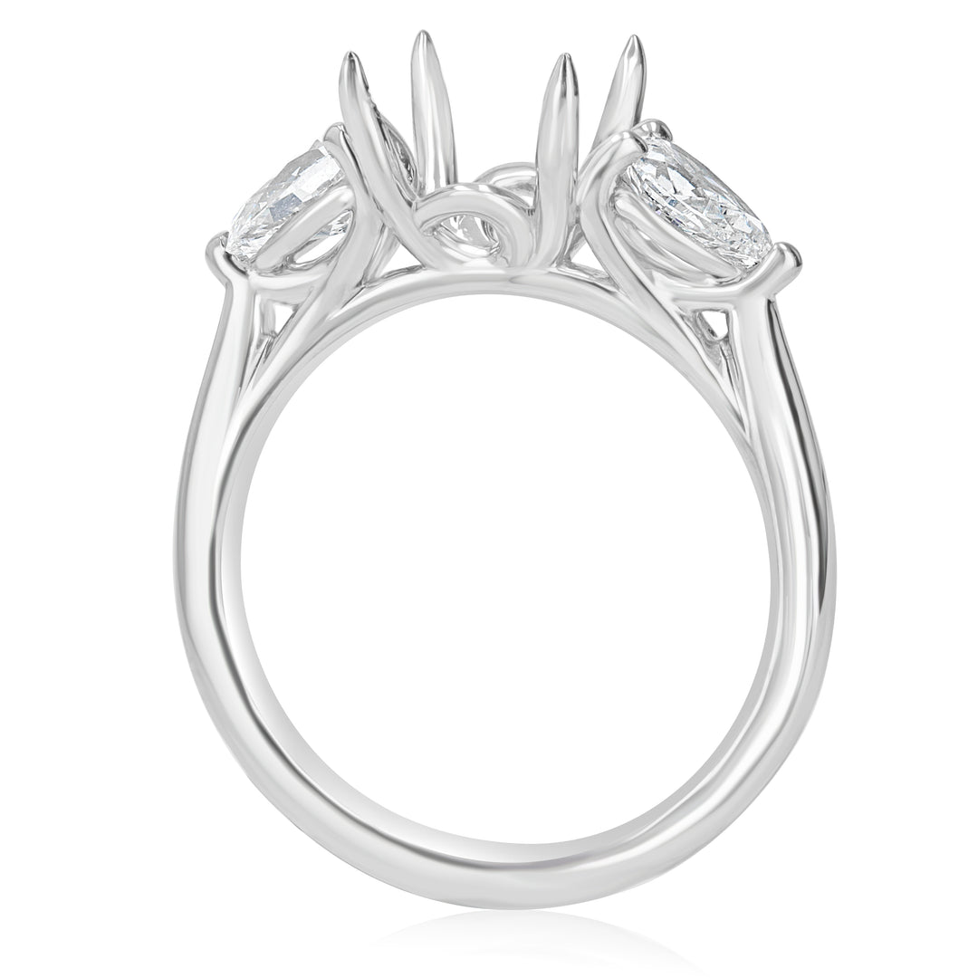 0.60ct Pear-Shaped Diamond Platinum Engagement Ring Mounting