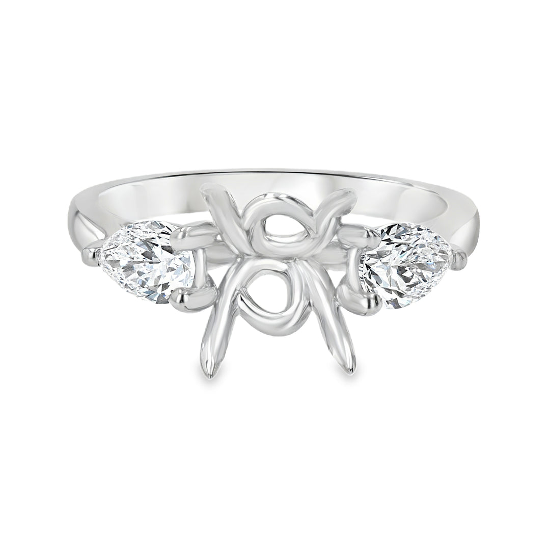 0.60ct Pear-Shaped Diamond Platinum Engagement Ring Mounting
