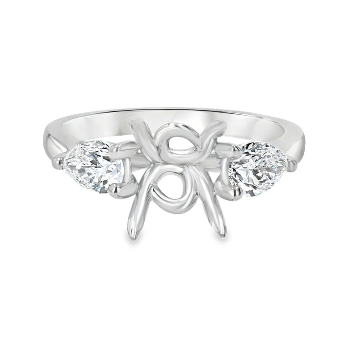 0.60ct Pear-Shaped Diamond Platinum Engagement Ring Mounting