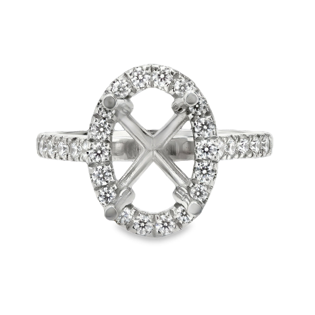 .77ct Diamond Halo Platinum Oval Engagement Ring