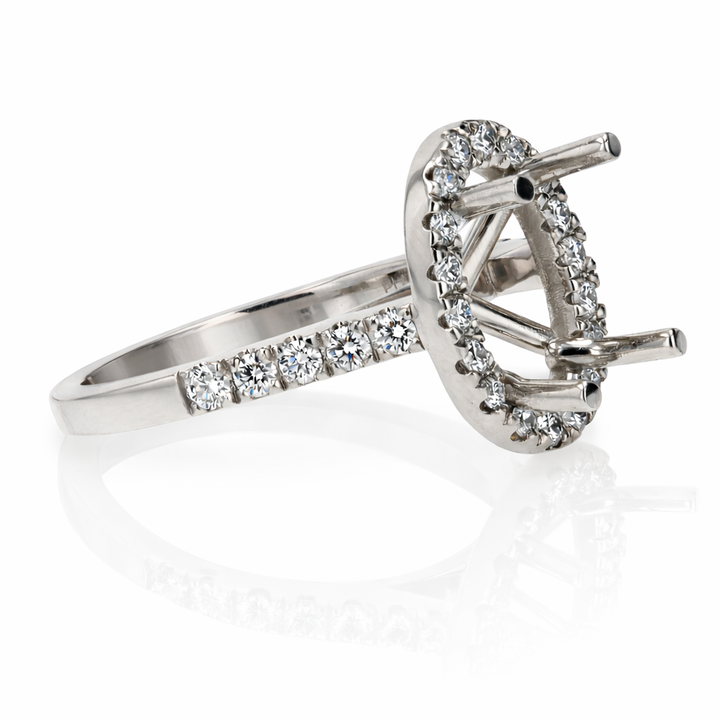 .77ct Diamond Halo Platinum Oval Engagement Ring