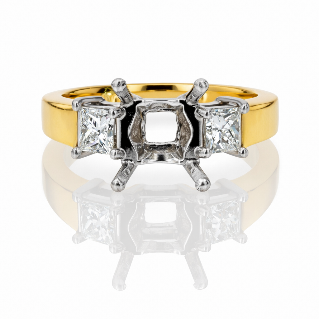 .50ct Diamond Basket Mount 18K Yellow Gold & Platinum