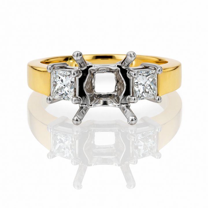 .50ct Diamond Basket Mount 18K Yellow Gold & Platinum