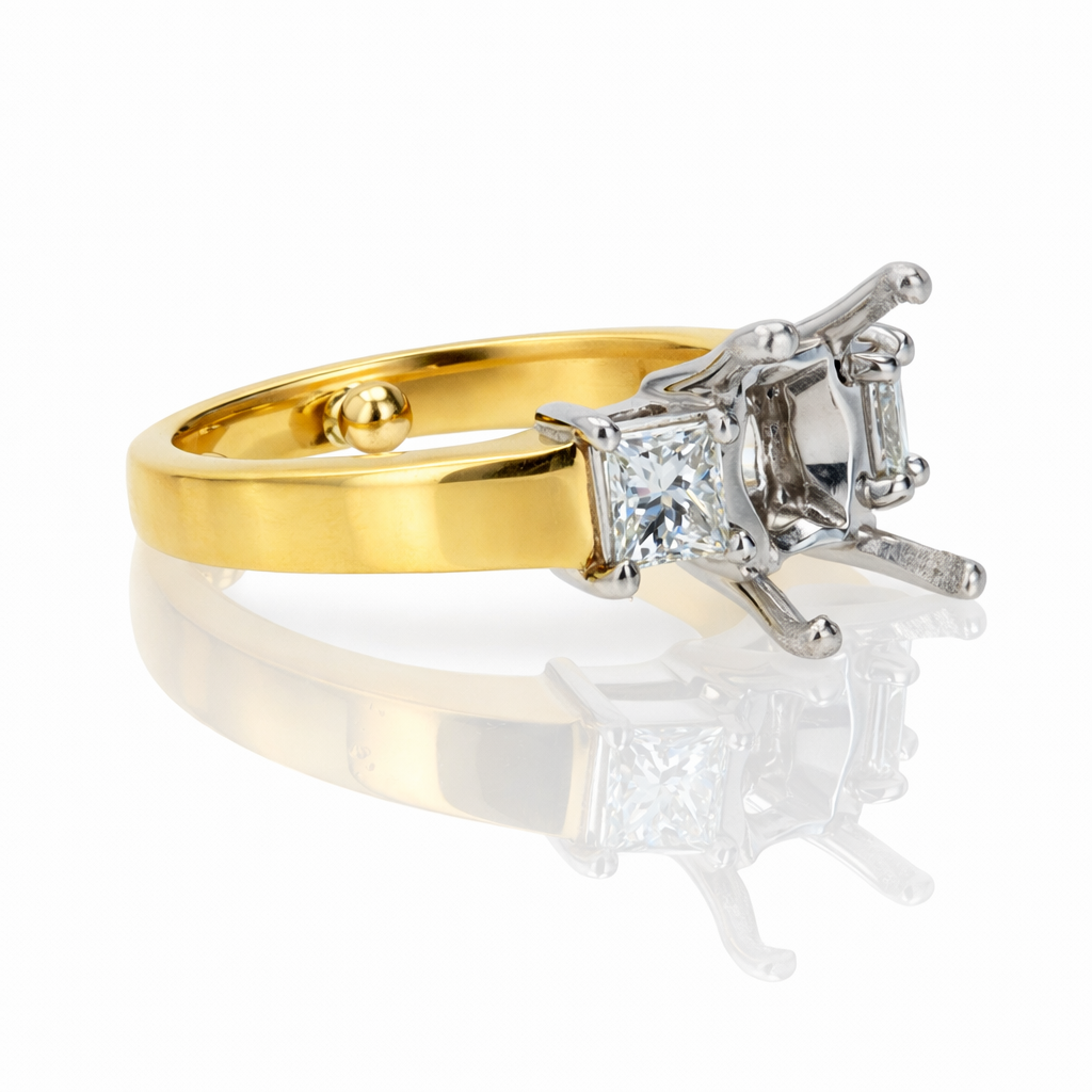 .50ct Diamond Basket Mount 18K Yellow Gold & Platinum