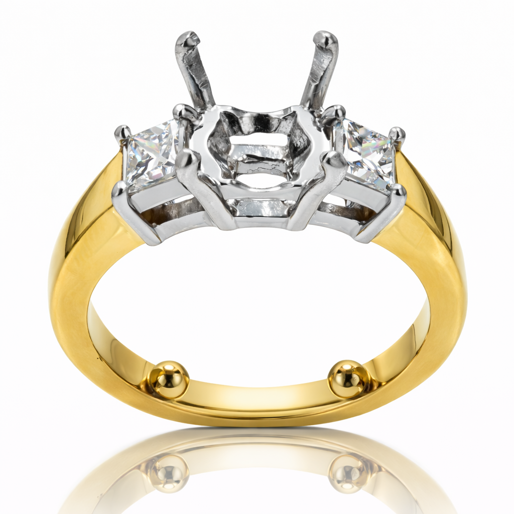 .50ct Diamond Basket Mount 18K Yellow Gold & Platinum