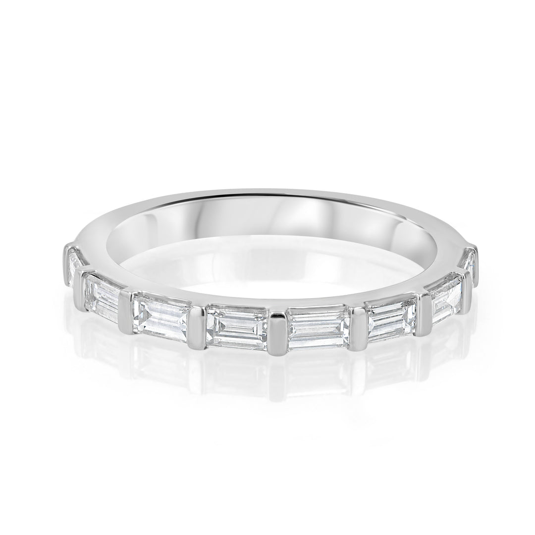 .65ct Baguette Diamond Platinum Bar-Set Inline Band