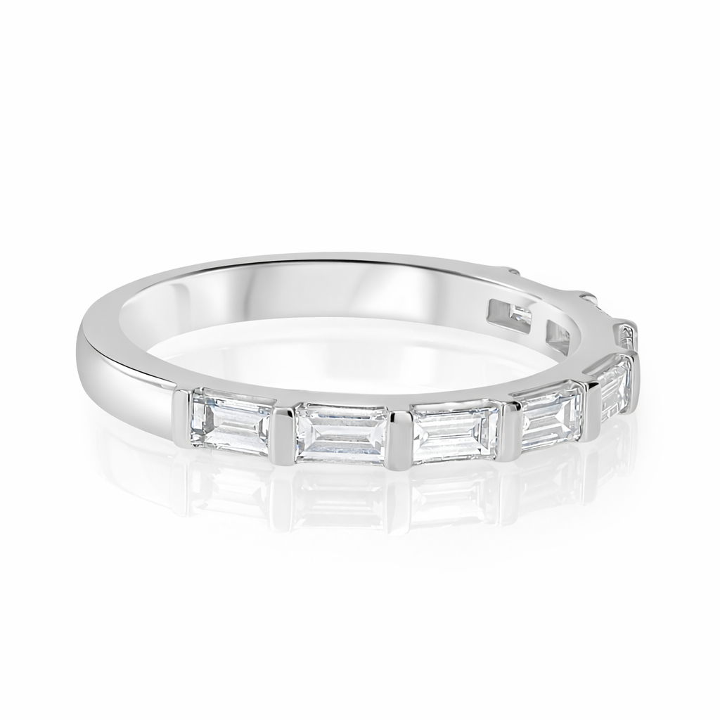 .65ct Baguette Diamond Platinum Bar-Set Inline Band