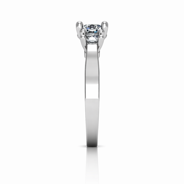 Three-Stone Platinum Cathedral Diamond Engagement Setting