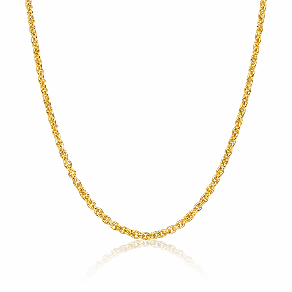 14K Yellow Gold 1.8mm Round Cable Chain – 22 Inches