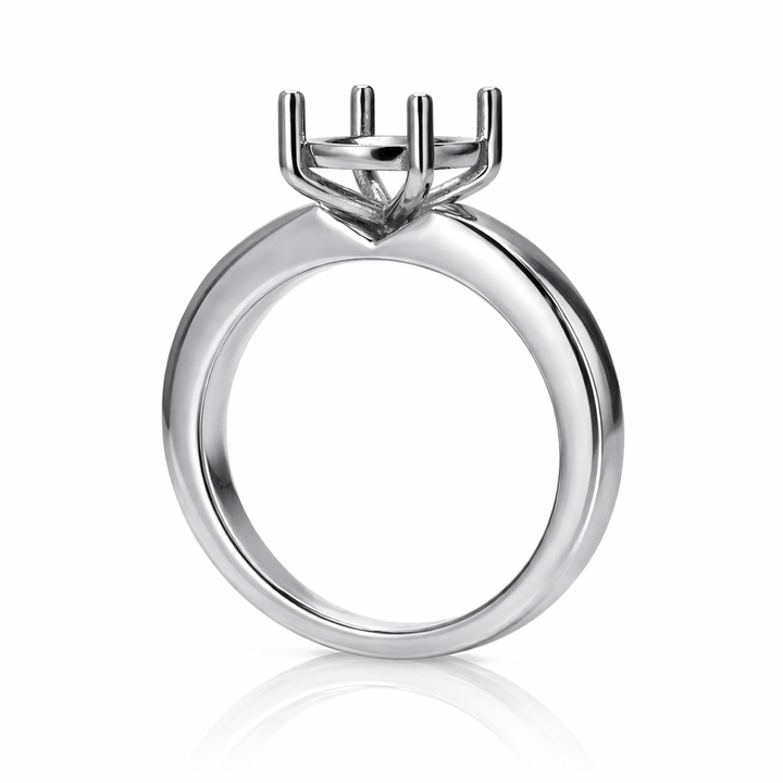Platinum Solitaire Ring with Four-Prong Basket