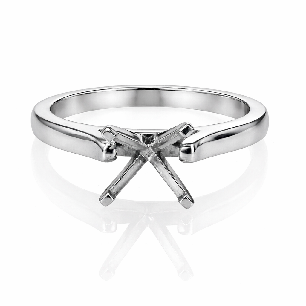 Classic Platinum Cathedral Solitaire Engagement Ring