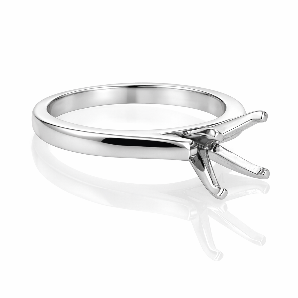 Classic Platinum Cathedral Solitaire Engagement Ring