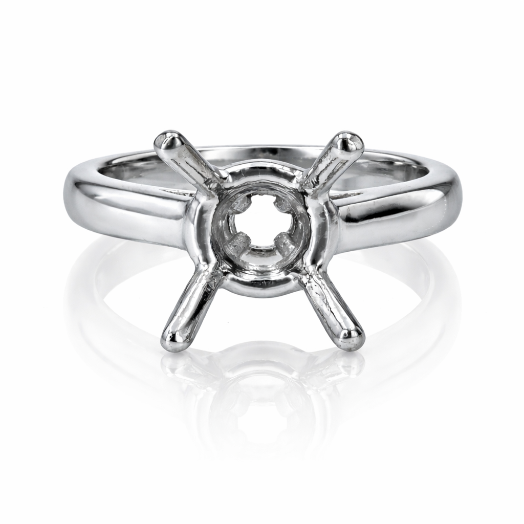 Platinum Cathedral Solitaire Engagement Ring Mounting