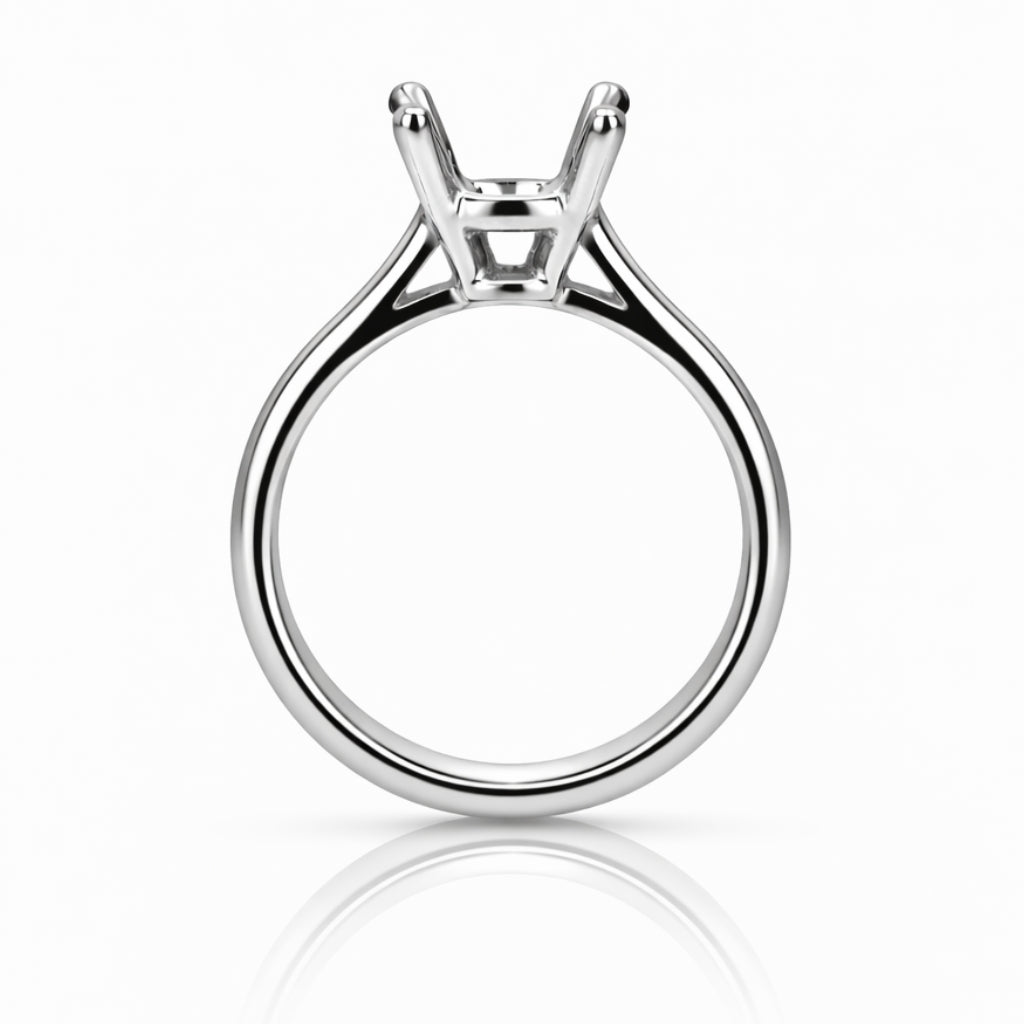 Platinum Cathedral Solitaire Engagement Ring Mounting