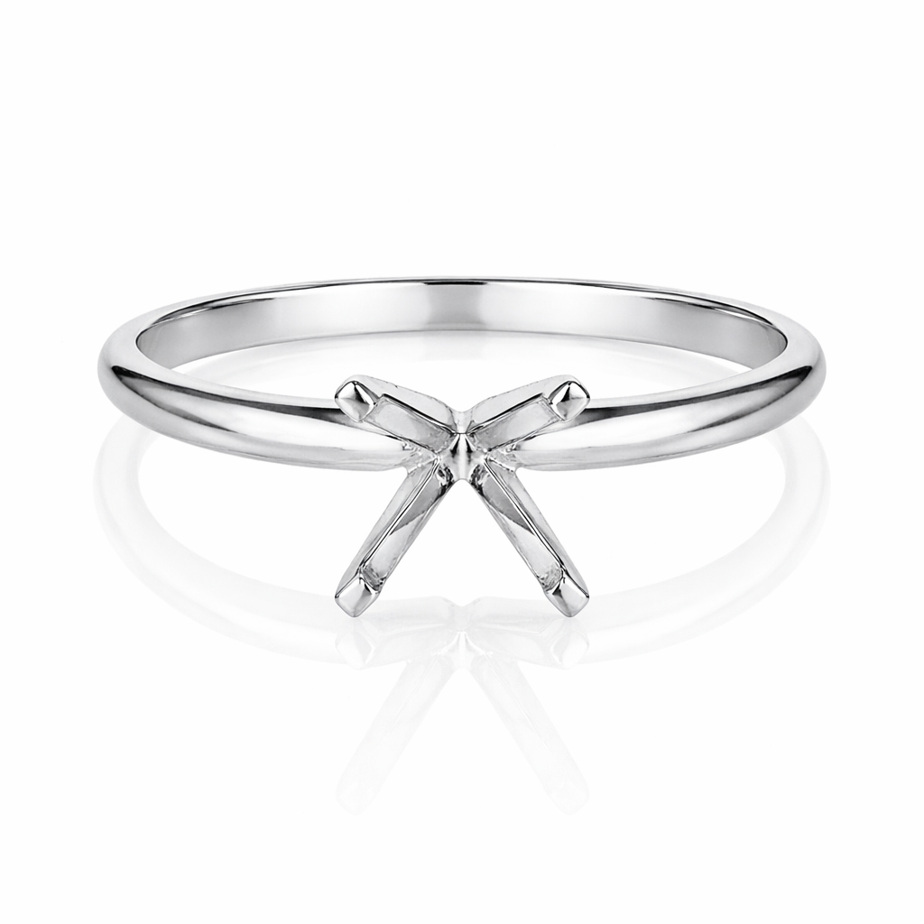 Platinum 2.0mm Wide Solitaire Engagement Ring Setting