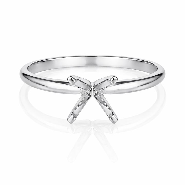 Platinum 2.0mm Wide Solitaire Engagement Ring Setting