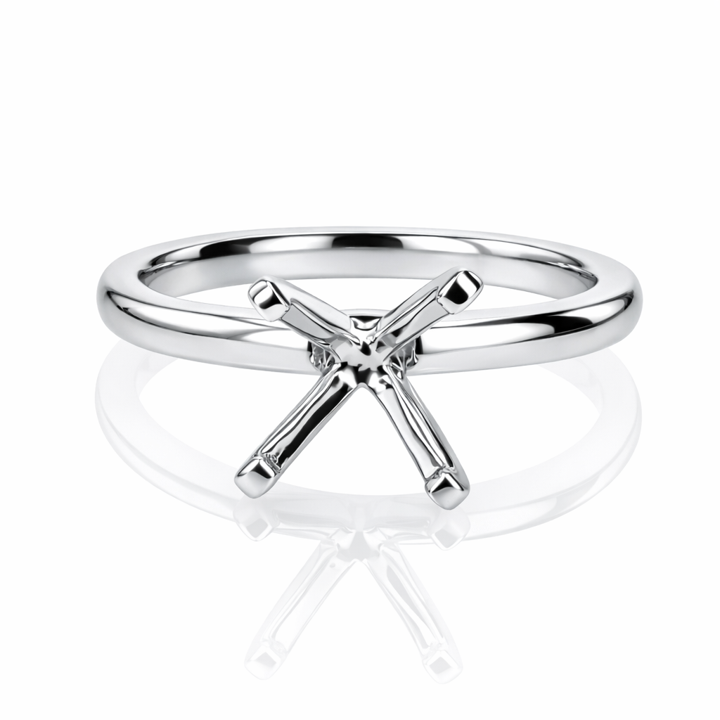 4-Prong Platinum Solitaire Engagement Ring Setting 8.2mm