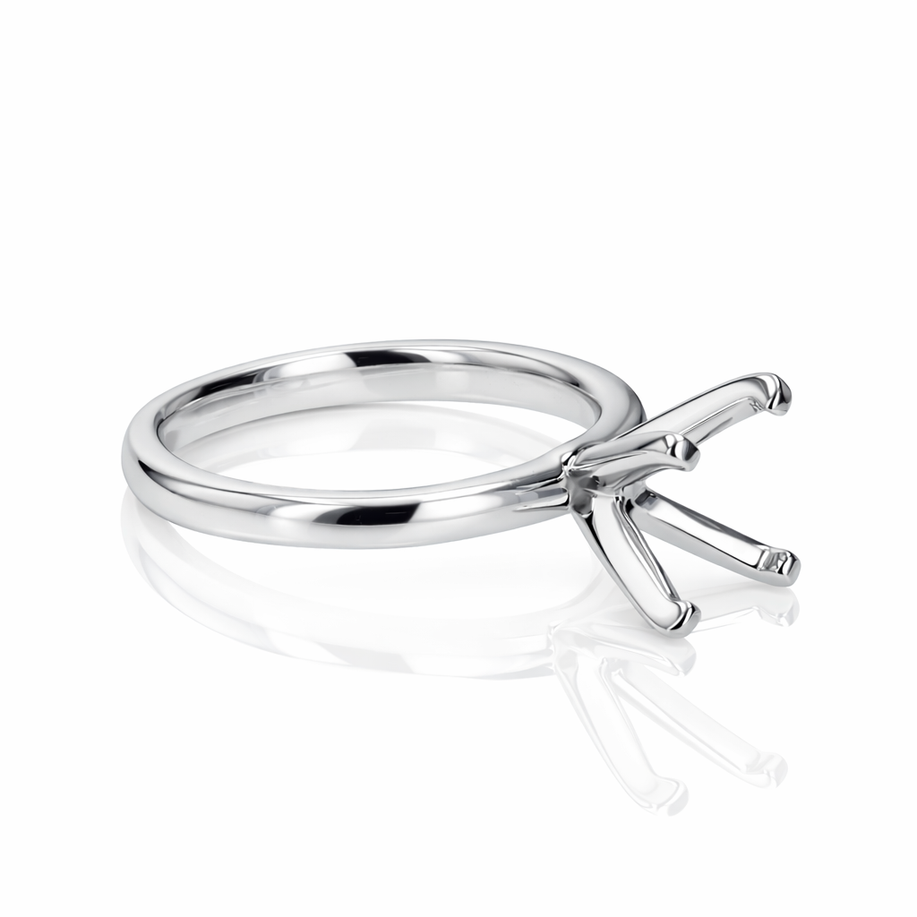 4-Prong Platinum Solitaire Engagement Ring Setting 8.2mm