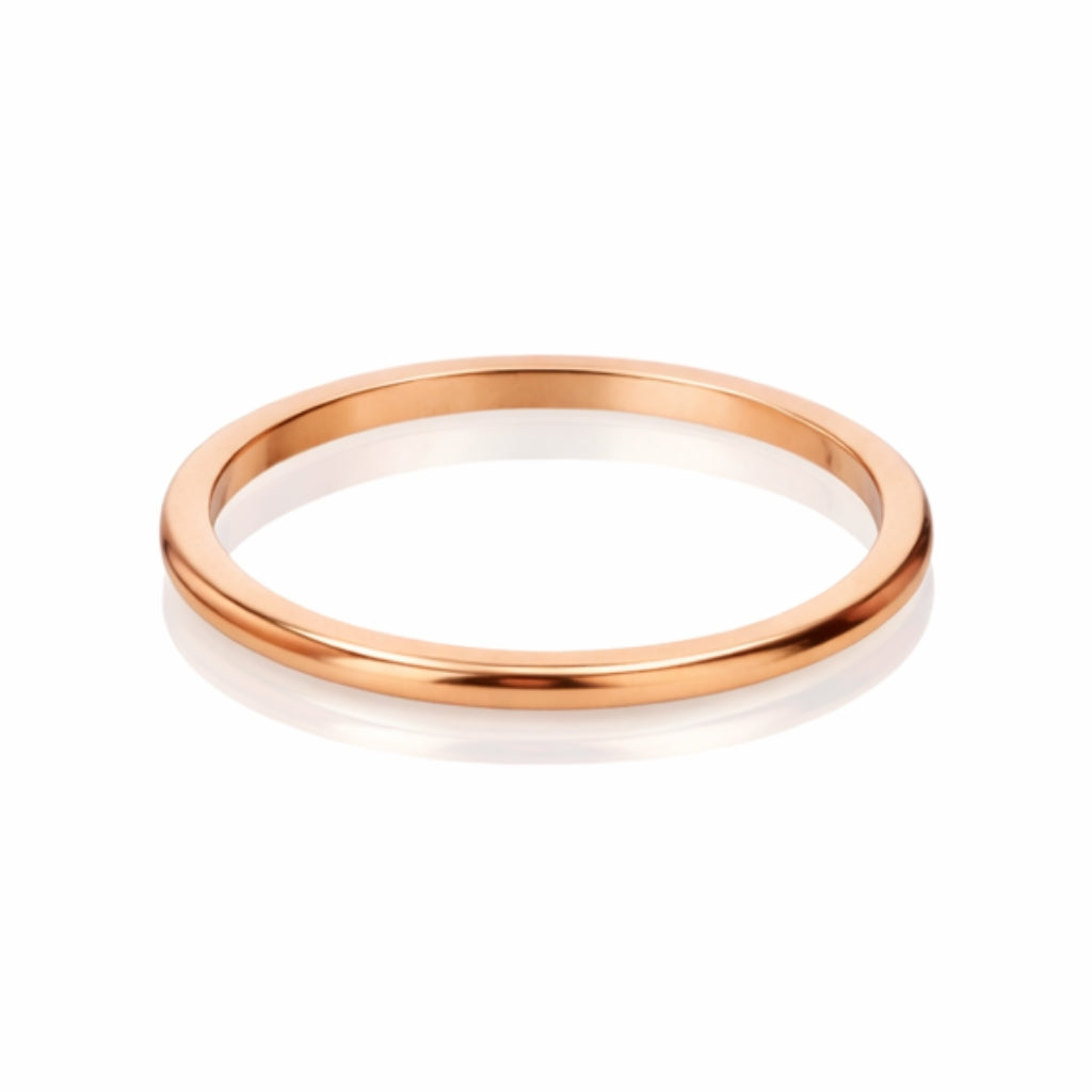 18K Rose Gold 1mm Half Round Spacer Ring