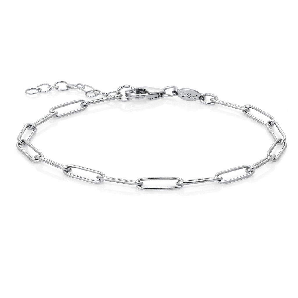 Sterling Silver Oval Link Bracelet | Classic Polished Chain