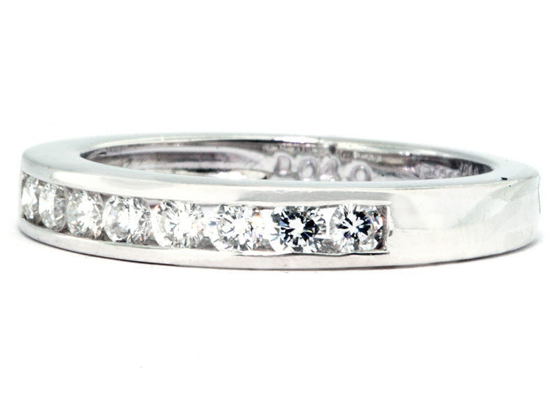 Platinum Channel-Set Diamond Wedding Band