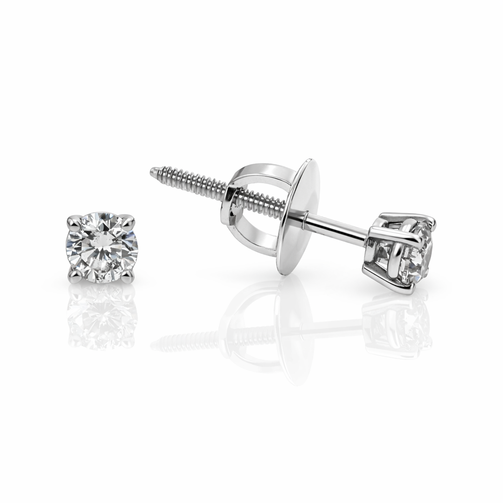 0.33ct Diamond Stud Earrings in 14K White Gold