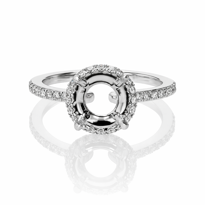 .36ct Diamond Peekaboo Halo 14K White Gold Engagement Ring