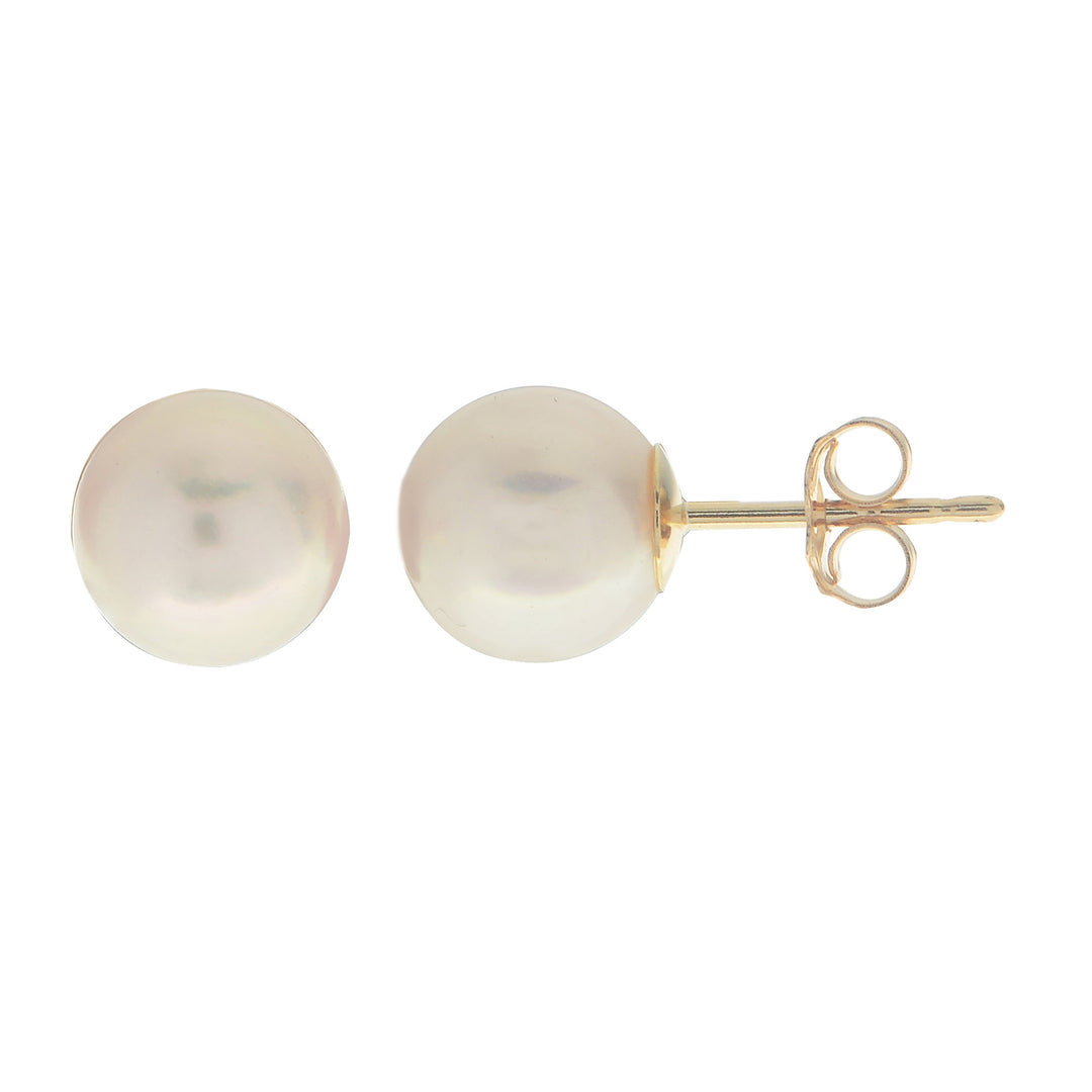14K Yellow Gold 7–7.5mm AA Akoya Pearl Stud Earrings