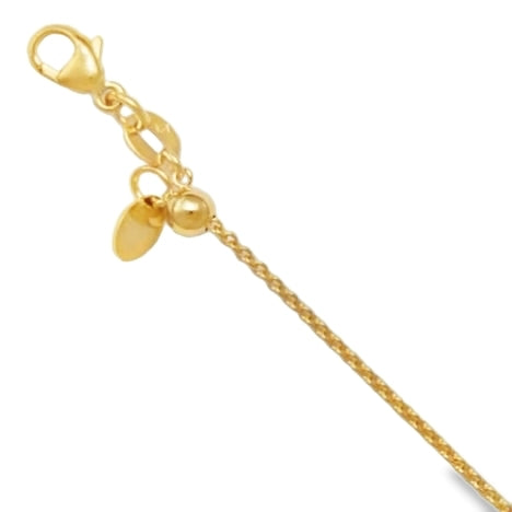 14K Yellow Gold Adjustable Cable Chain Necklace 18"