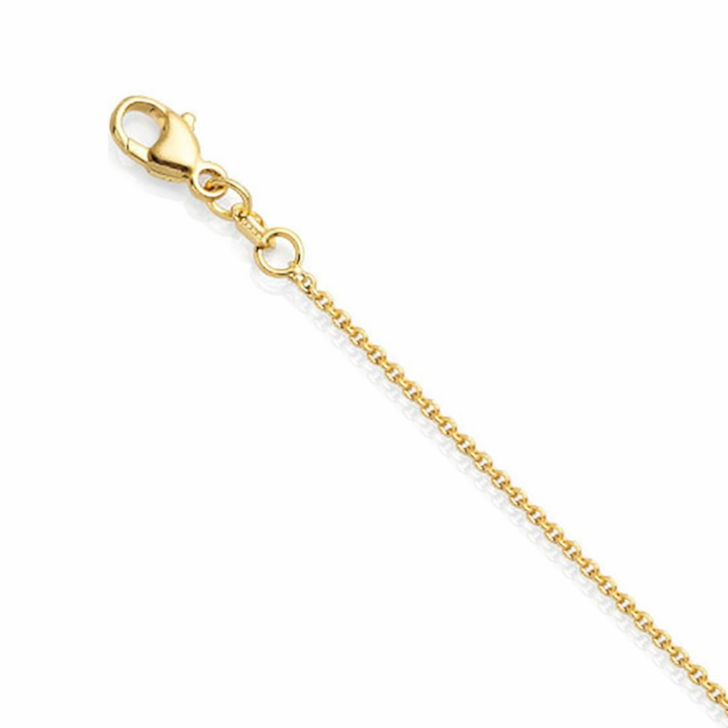 18K Yellow Gold Cable Chain Necklace 1.3mm | 18"