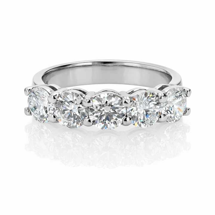 2.10ct Diamond Platinum Five-Stone  Wedding Band