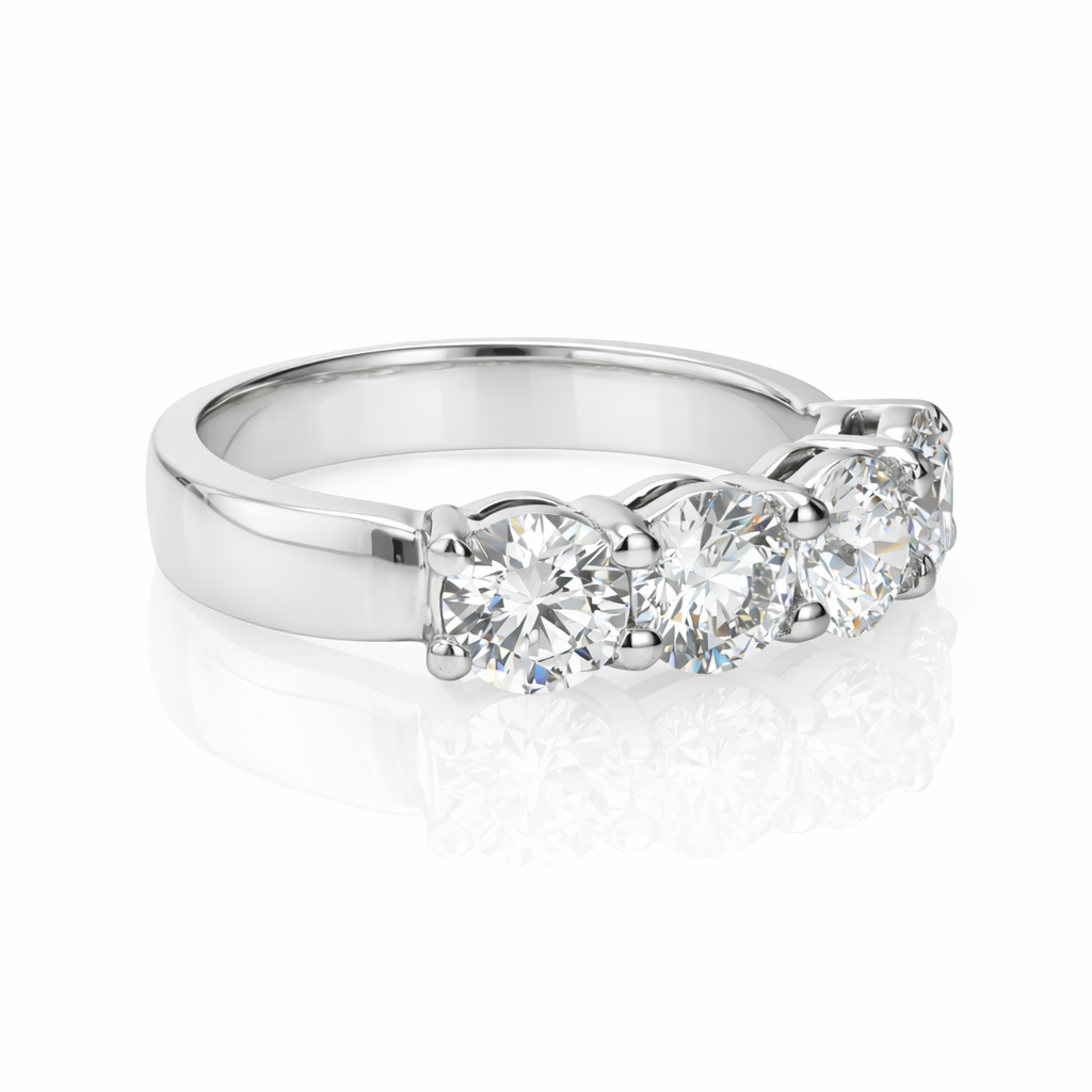2.10ct Diamond Platinum Five-Stone  Wedding Band