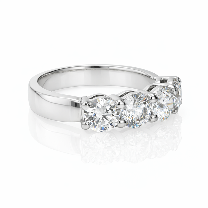 2.10ct Diamond Platinum Five-Stone  Wedding Band
