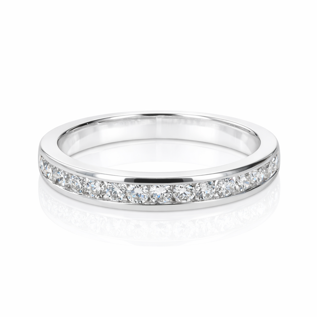 0.37ct Diamond 14K White Gold Channel Wedding Band