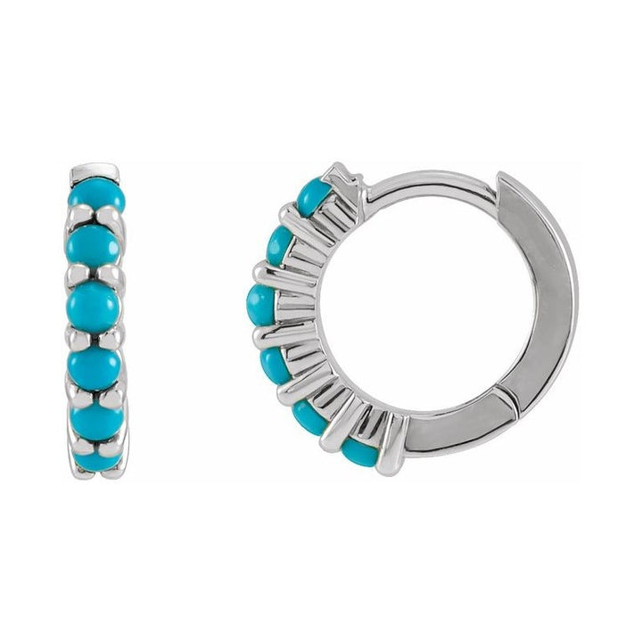 Cabochon Hinged Hoop Earrings