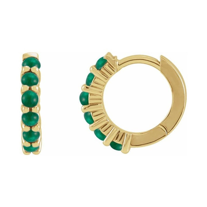 Cabochon Hinged Hoop Earrings