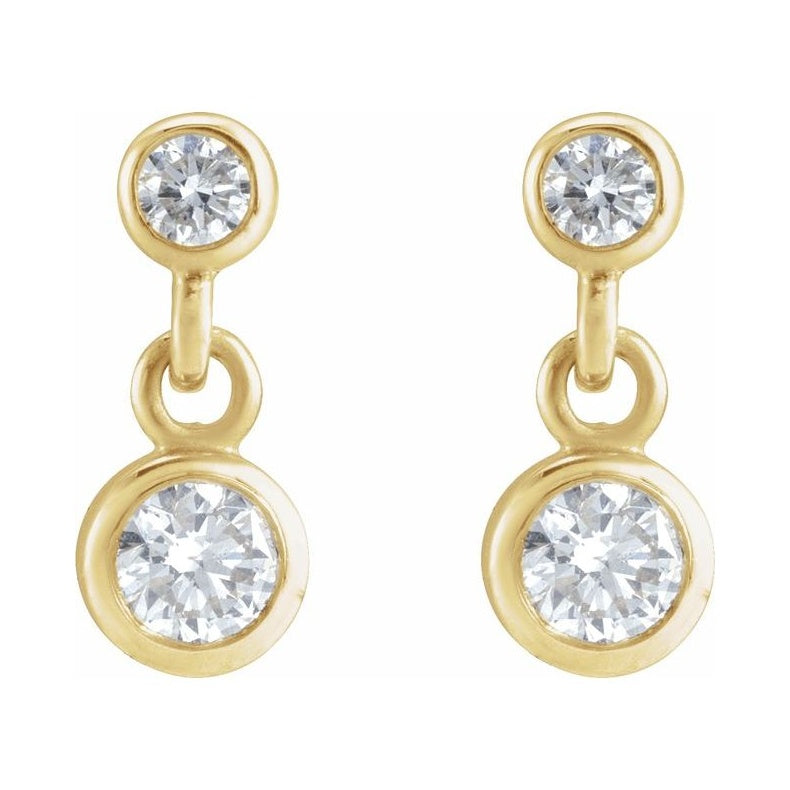 Two-Stone Bezel Set Earrings