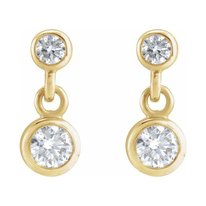 Two-Stone Bezel Set Earrings