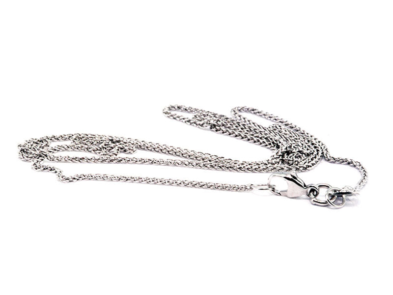 14 Karat White Gold 18 Inch Wheat Chain