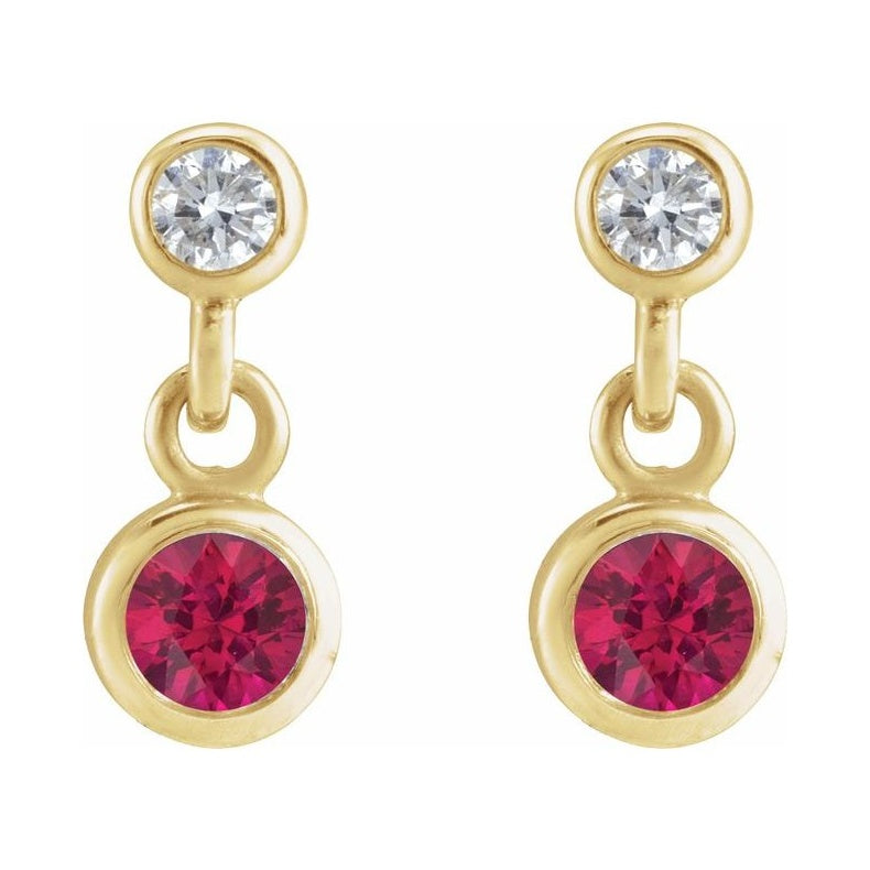 Two-Stone Bezel Set Earrings