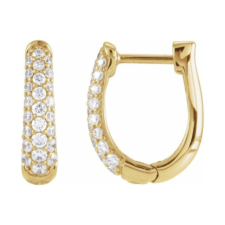 Accented U-Hoop Earrings