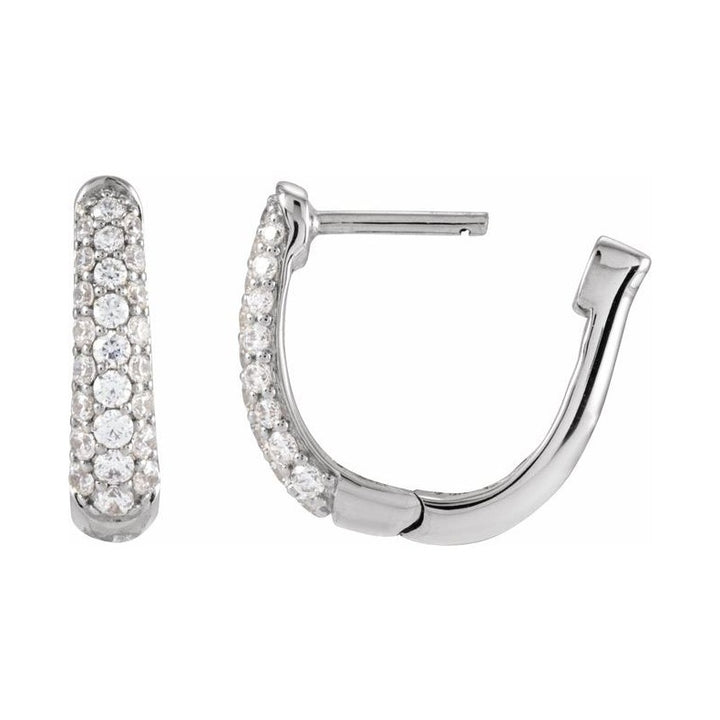 Accented U-Hoop Earrings
