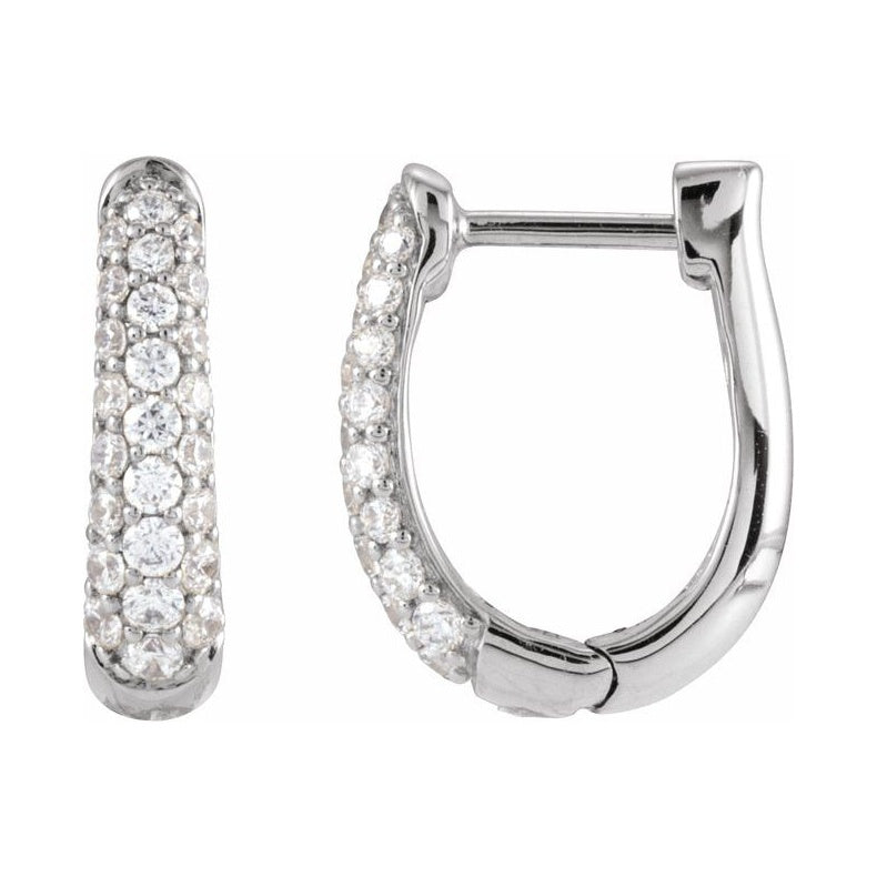 Accented U-Hoop Earrings