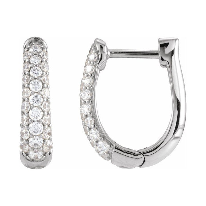 Accented U-Hoop Earrings